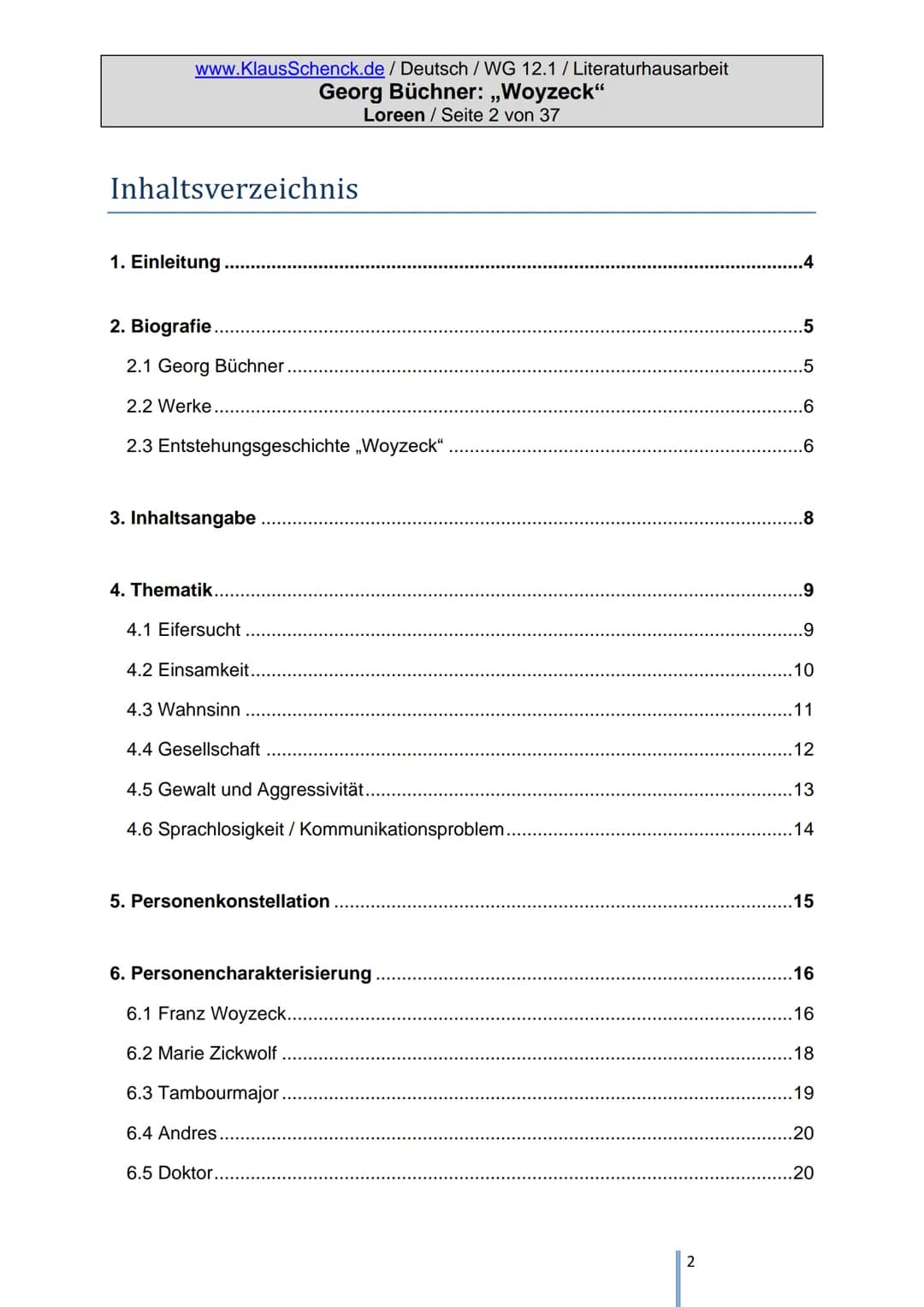 Literatur-Hausarbeit
Tauberbischofsheim
,,Woyzeck"
Von: Loreen
Klasse: 12.1
Schule: Wirtschaftsgymnasium
Fachlehrer: OStR Schenck
Georg Büch