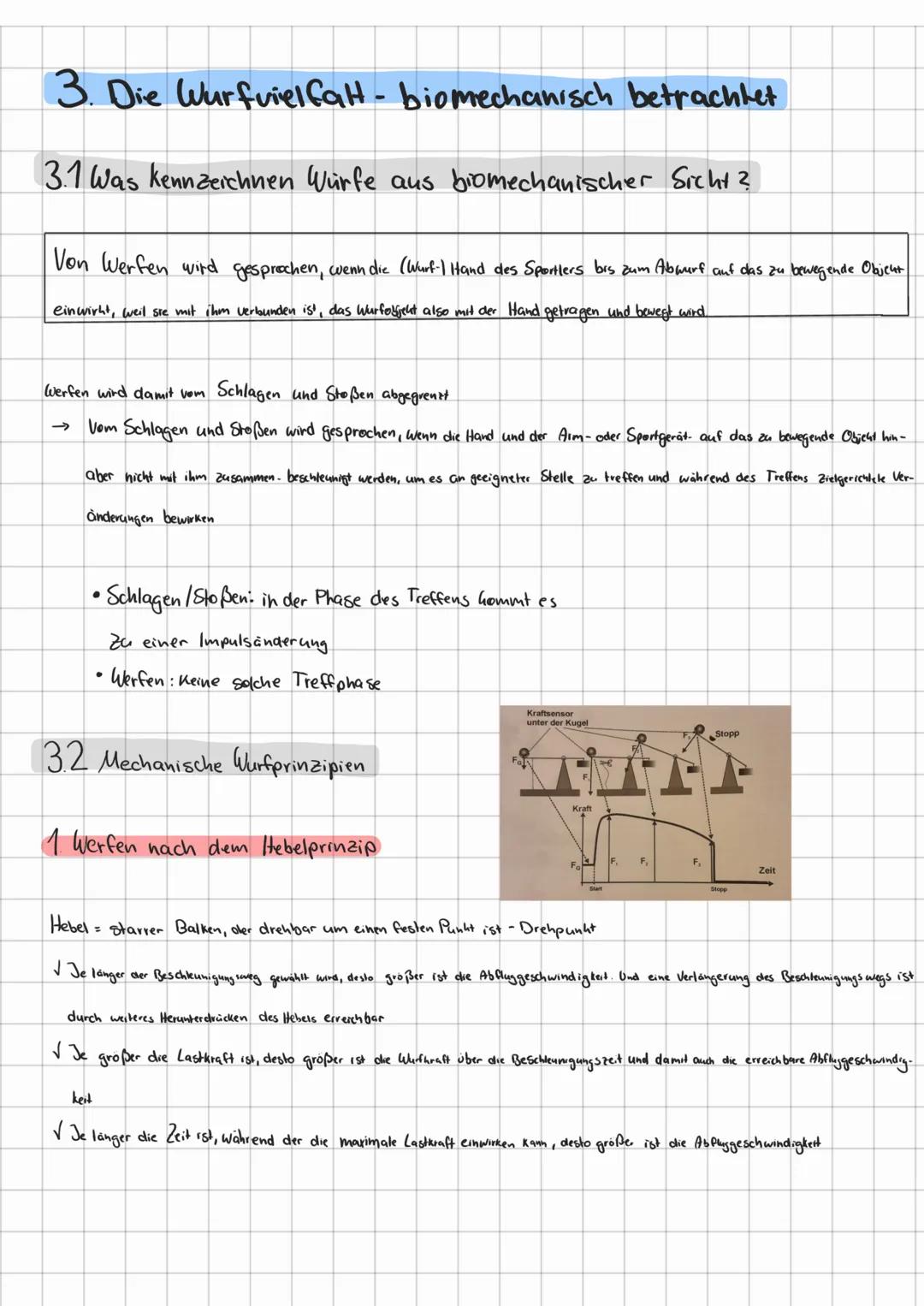 2. Werfen nach dem Go-and-Stop-Prinzip
→→Sukzessives Beschleunigen und Abstoppen der, an der Beschleunigung beteiligten Körperteile
1
2 3 4
