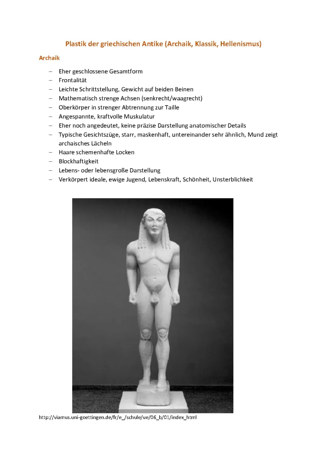 Berühmte griechische Skulpturen: Archaik, Klassik und Hellenismus