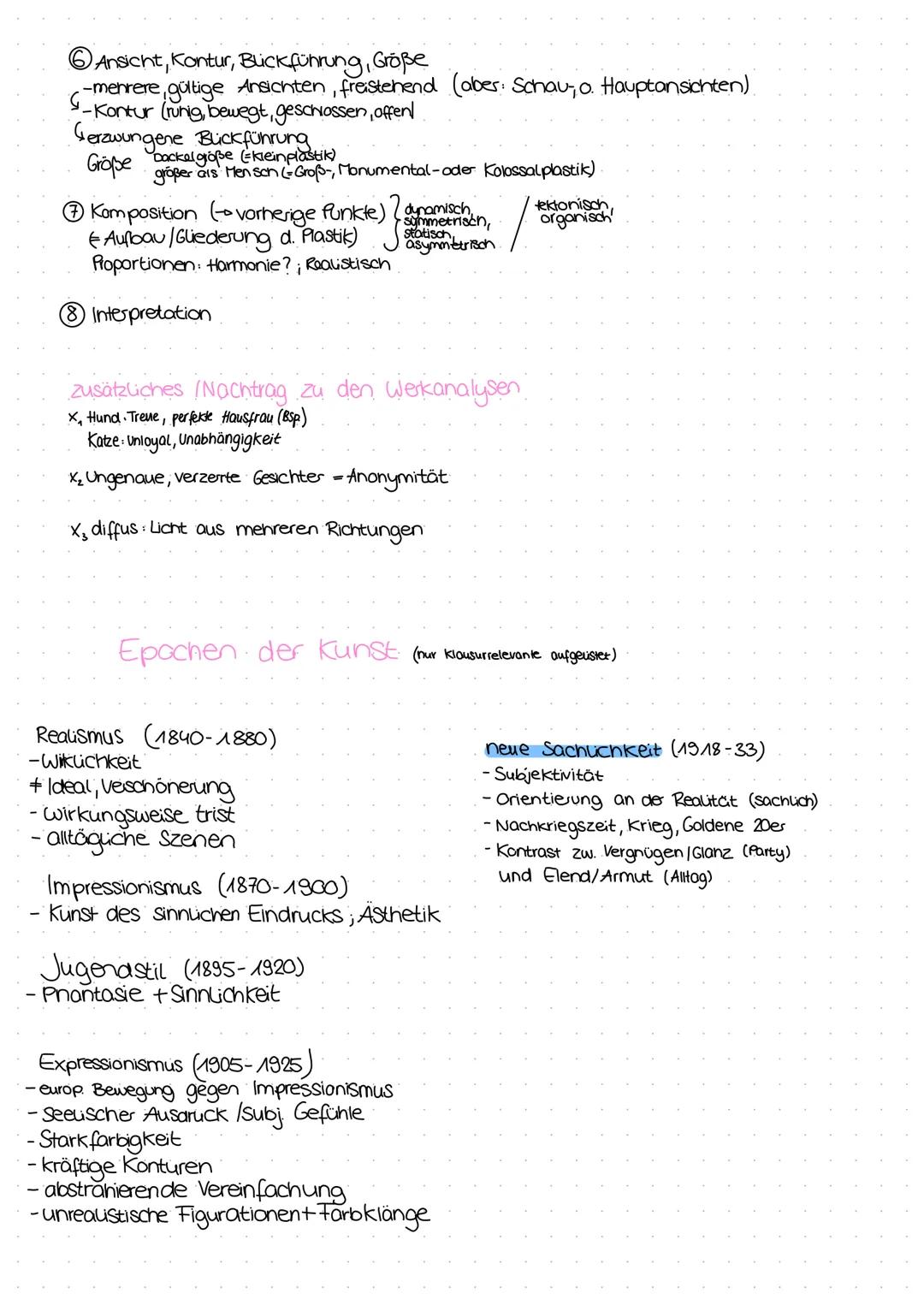 # Kunst-Klausur:

2D-Werkanalyse ohne zeichnerische Analyse
--Begründung!

Erster Eindruck

- Subjektiver Einaruck/Wirkung

- Ausstrahlung/S