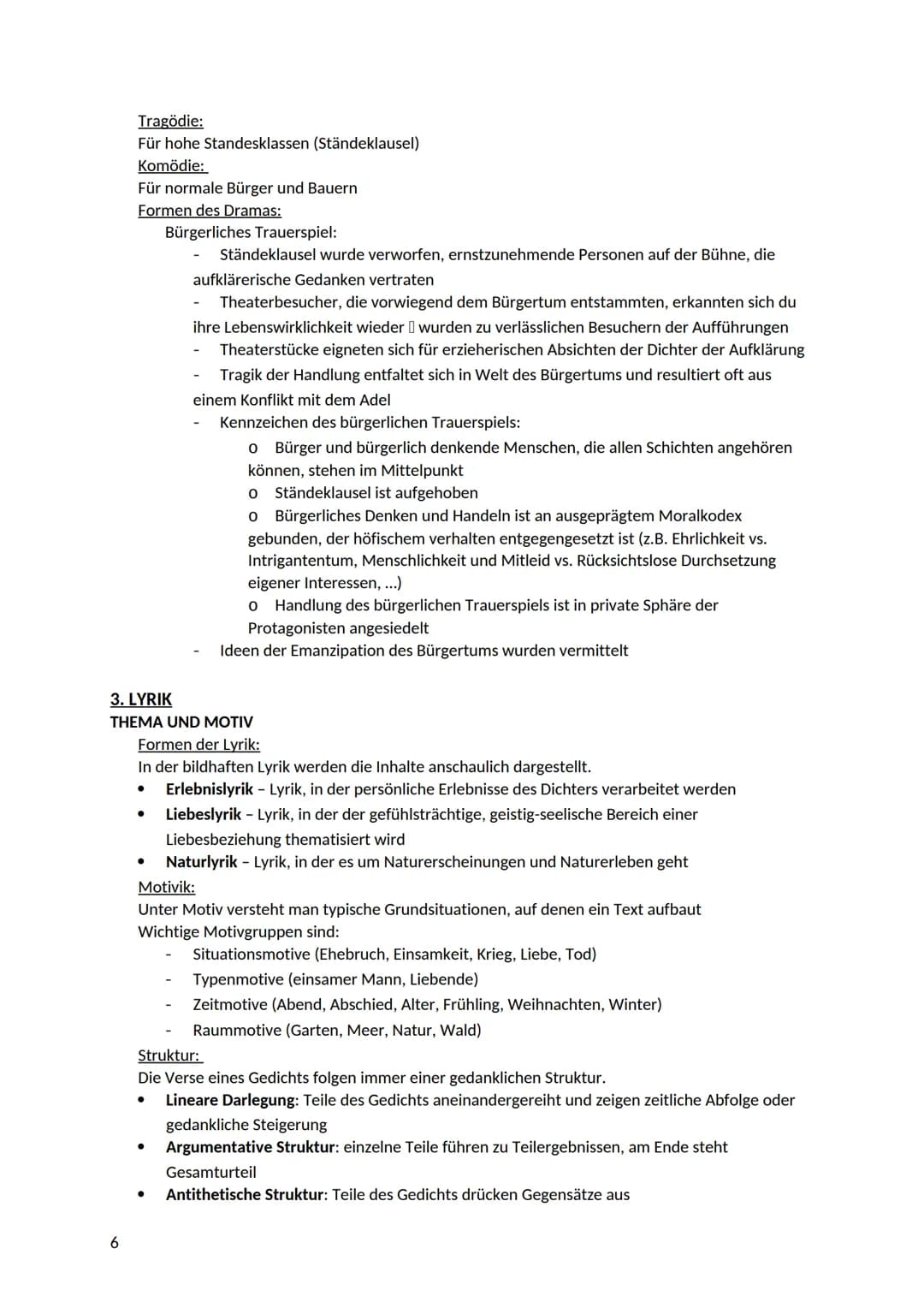 PROSA, DRAMA, LYRIK
1. PROSA
ERZÄHLER UND ERZÄHLERSTANDPUNKT
Erzählerperspektive:
1
●
●
Abitur - Zusammenfassung: Deutsch
1. Person Singular