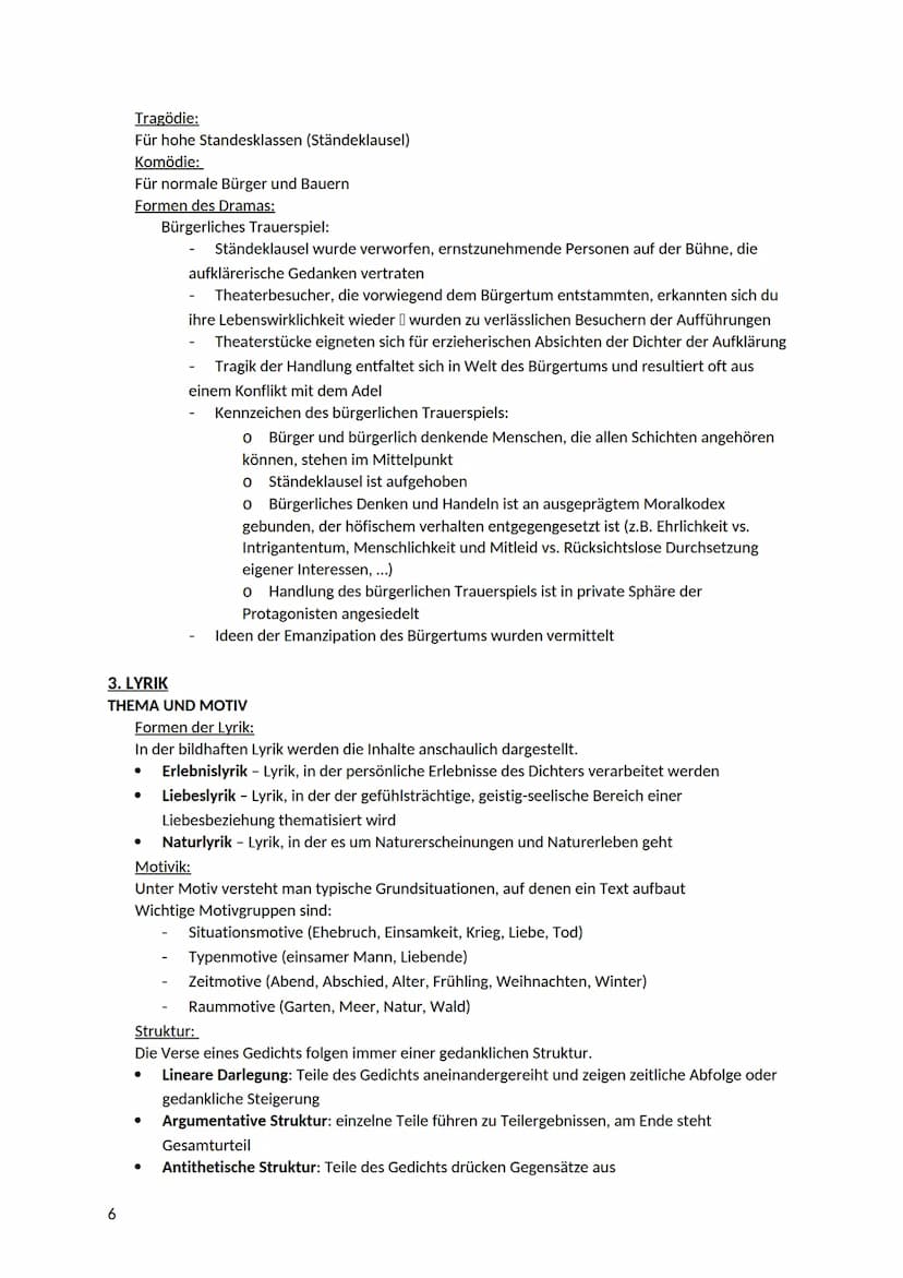 PROSA, DRAMA, LYRIK
1. PROSA
ERZÄHLER UND ERZÄHLERSTANDPUNKT
Erzählerperspektive:
1
●
●
Abitur - Zusammenfassung: Deutsch
1. Person Singular