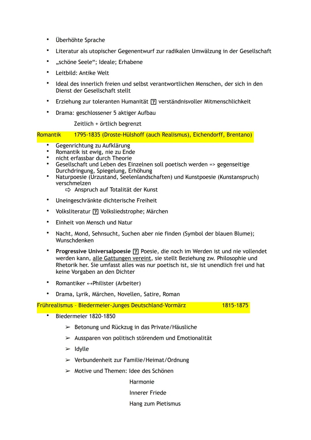 Mittelalter und frühe Neuzeit
Barock
17. Jahrhundert
Aufklärung und Empfindsamkeit 1700-1800
●
●
●
Drama, Roman, Fabel
Sturm und Drang 1770-