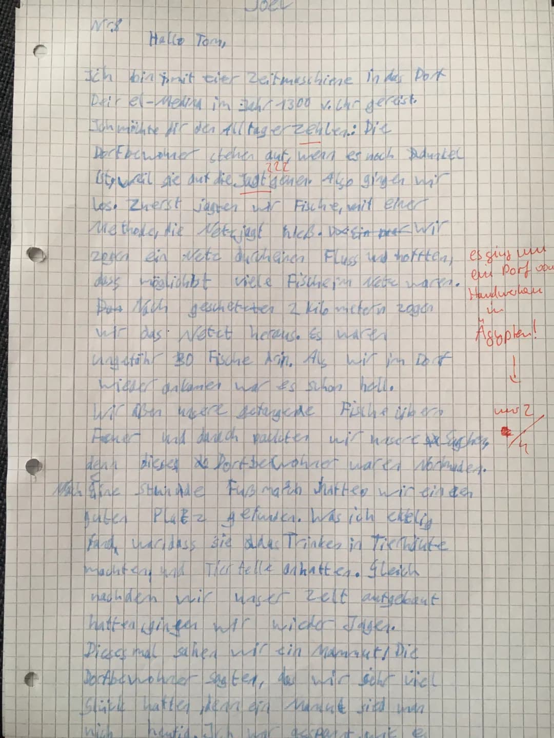 Klassenarbeit Nr. 1
Klasse 6b
Geschichte
24
Punkte: 128 Note: Name: Joel
undl. 1-2
die Siedlungsweise
Umgang mit der Natur
11. Dezember 2014