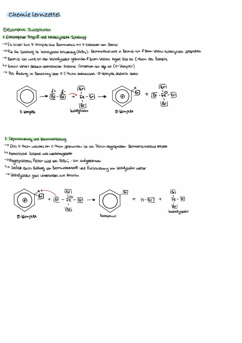 Chemie lernzettel
Elektrophile Addition
Elektronen freund" ->positiv geladene Teilchen, welche Negative Ladungen suchen
z.B. Halogene
→> Ele