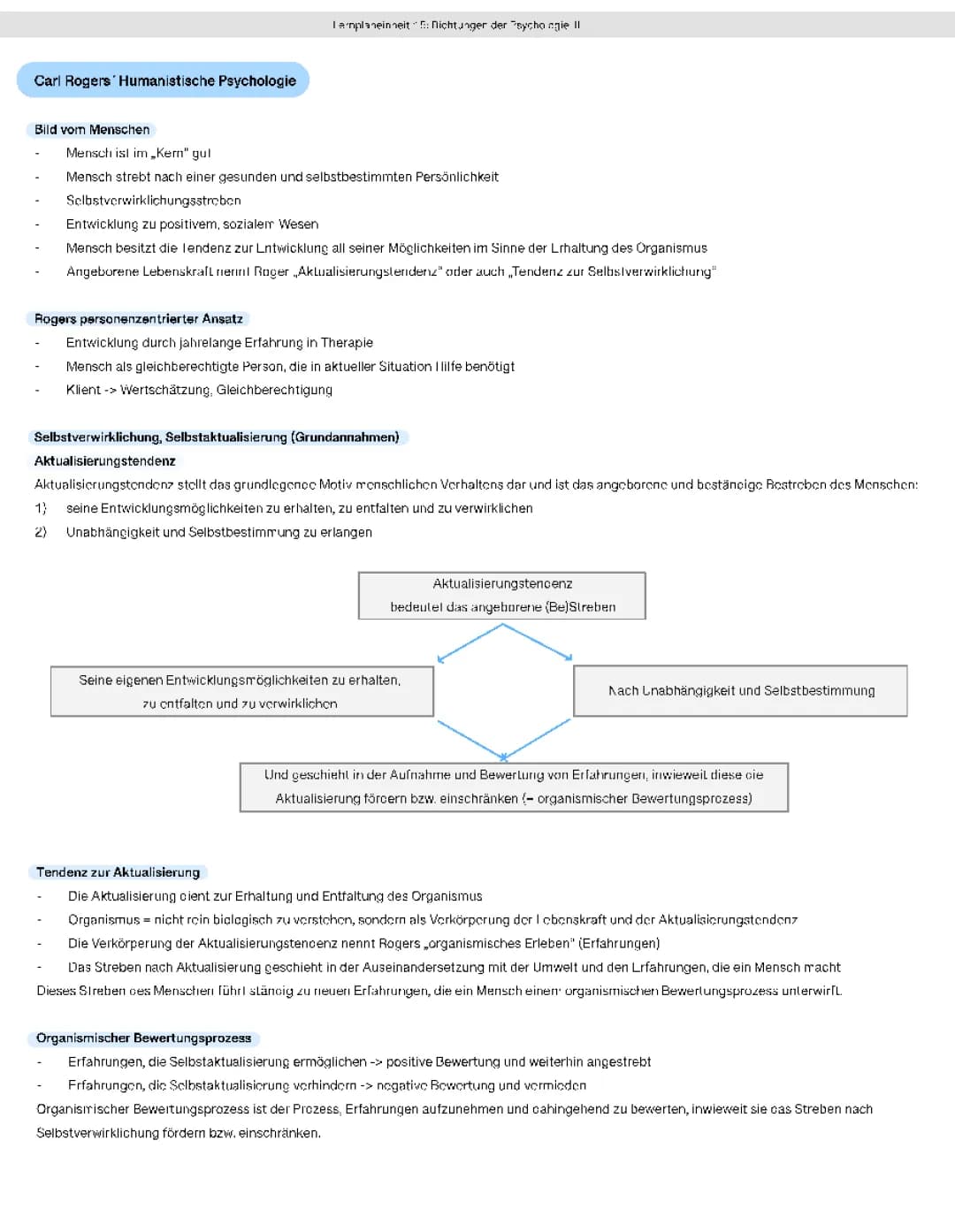 Carl Roger´s humanistische Psychologie
