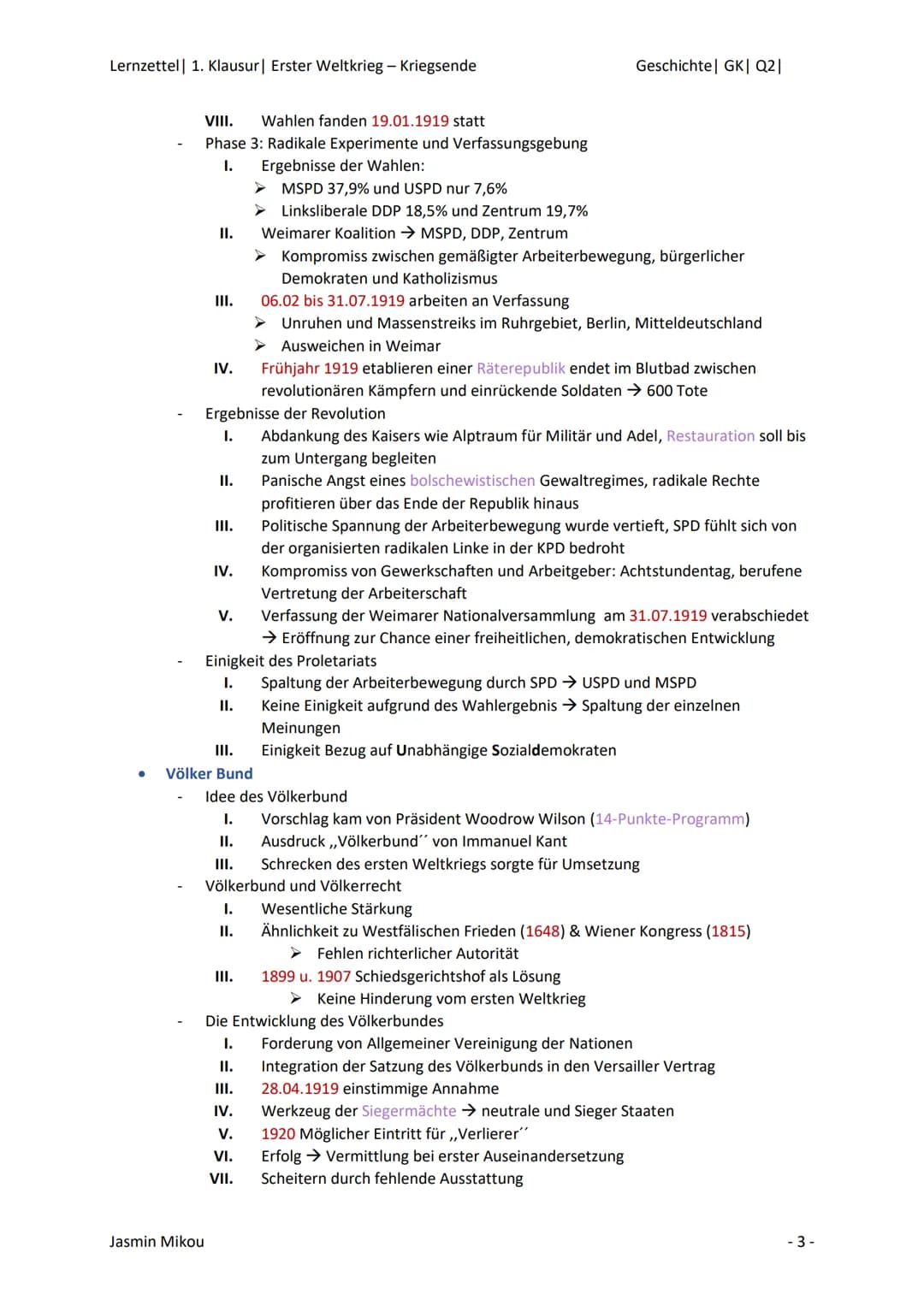 Lernzettel 1. Klausur | Erster Weltkrieg - Kriegsende
•Sekundärquellenanalyse
1) Analyse
Titel: Möglichkeit zum Zitat besteht
Autor: Angaben