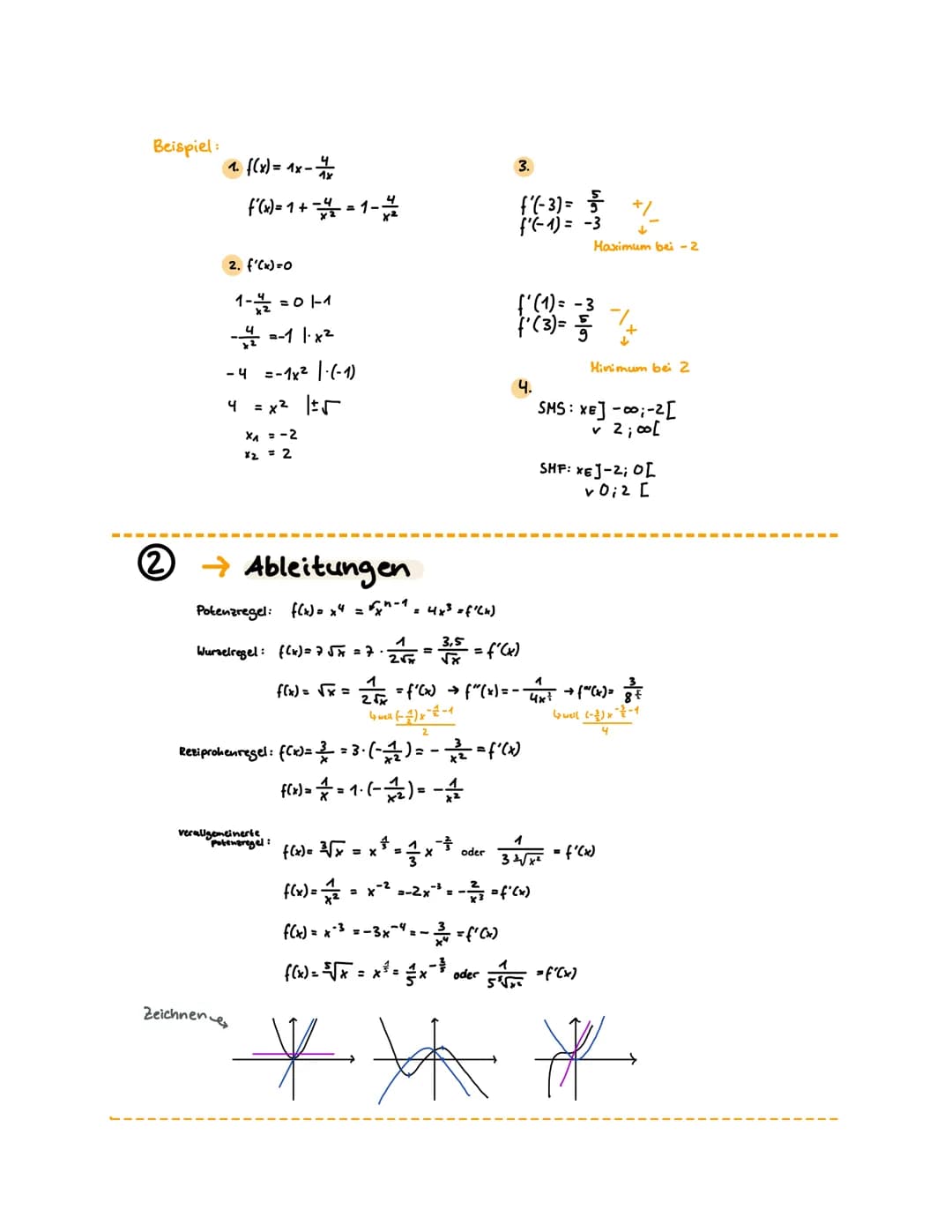 Themen
1. EIGENSCHAFTEN von FUNKTIONEN (Monotonie...)
LK-MATHEKLAUSUR - 20/03/20
7
2 ABLEITUNG (Potenzregel, Wurzelableitungen...: √x, 757, 