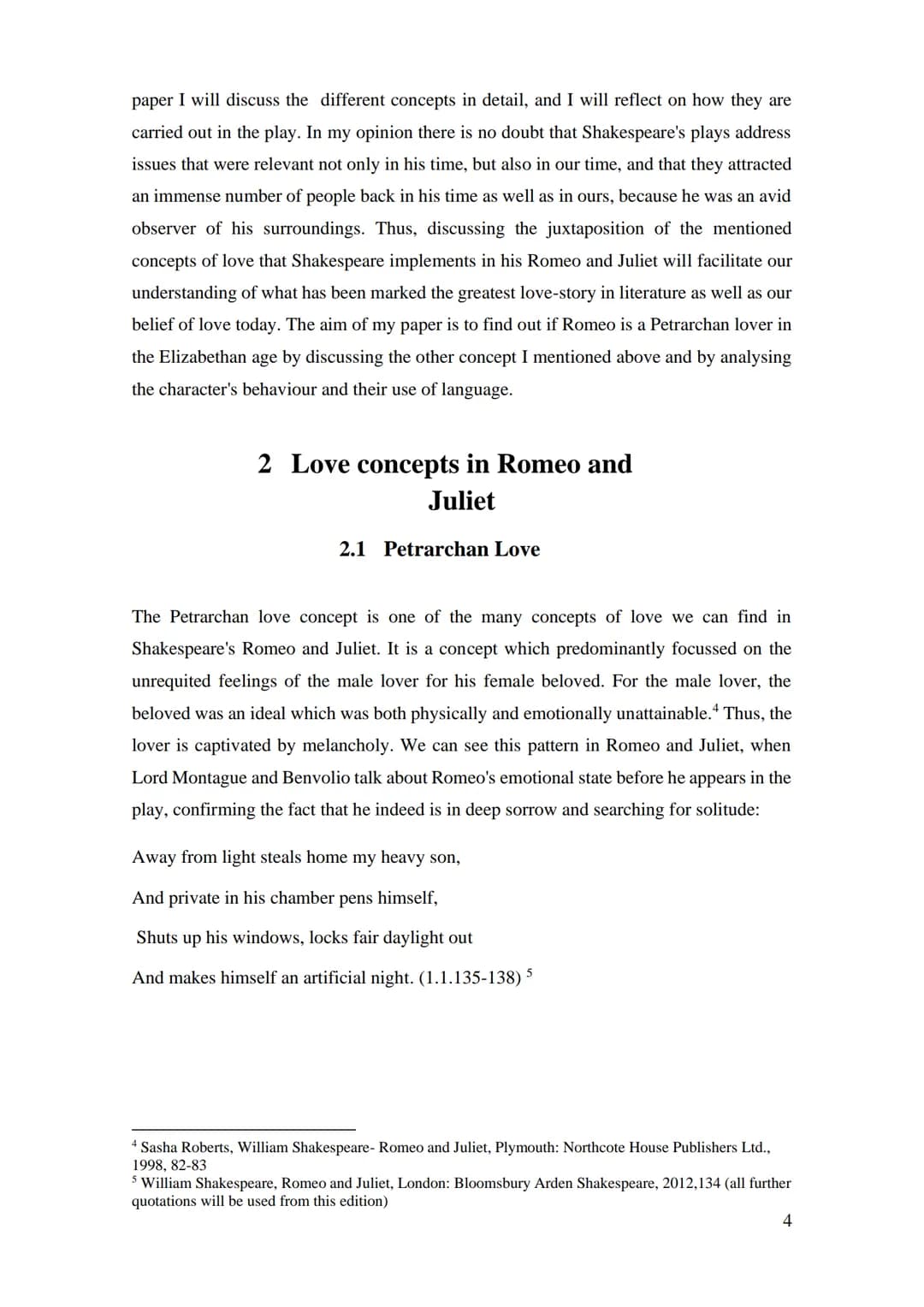 03 0060
SUED
Facharbeit
Concepts of love in Shakespeare's Romeo and Juliet
Romeo as a Petrarchan lover in the Elizabethan age?
Name
Stufe:
E