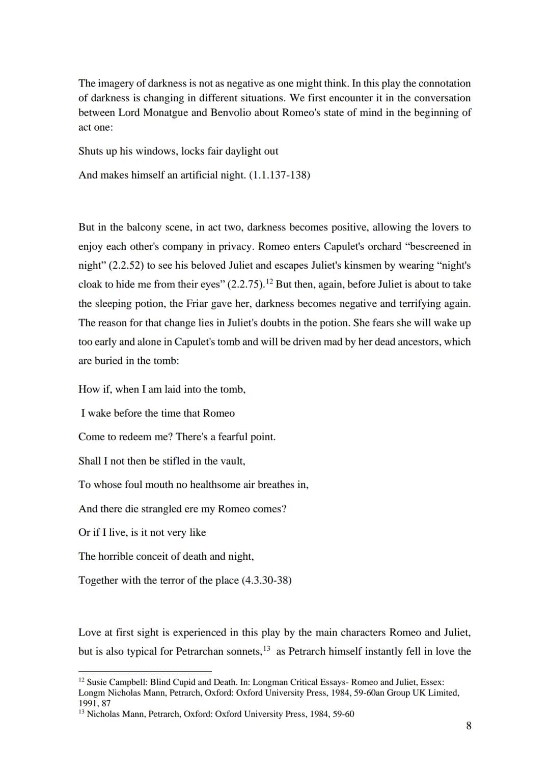 03 0060
SUED
Facharbeit
Concepts of love in Shakespeare's Romeo and Juliet
Romeo as a Petrarchan lover in the Elizabethan age?
Name
Stufe:
E