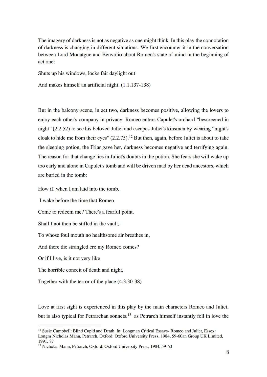 03 0060
SUED
Facharbeit
Concepts of love in Shakespeare's Romeo and Juliet
Romeo as a Petrarchan lover in the Elizabethan age?
Name
Stufe:
E