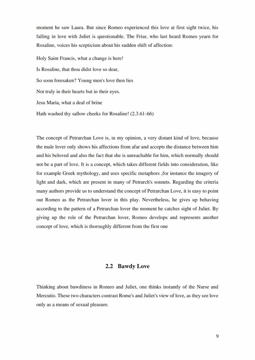 03 0060
SUED
Facharbeit
Concepts of love in Shakespeare's Romeo and Juliet
Romeo as a Petrarchan lover in the Elizabethan age?
Name
Stufe:
E