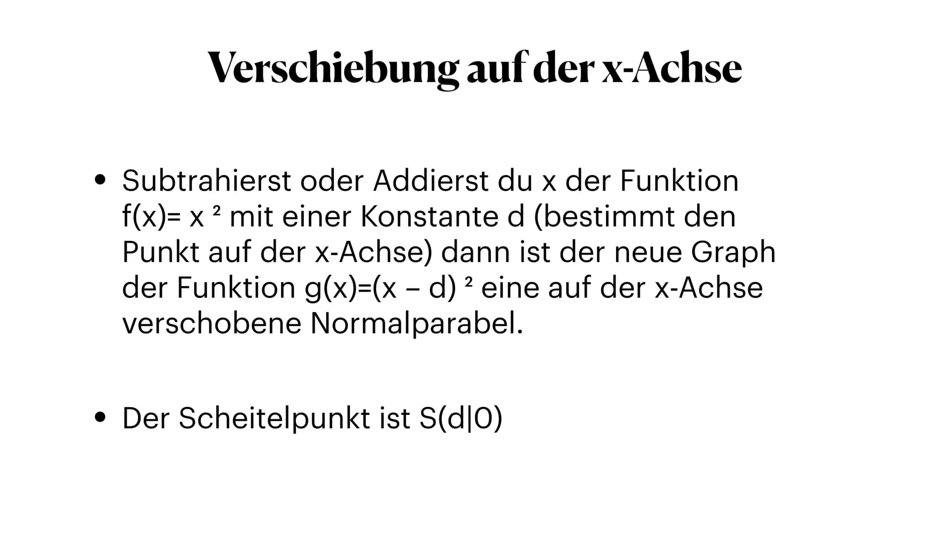 -6
g
h
i
4
3
2
A
-5 verschieben, Stauchen und strecken 5
-1
1
Parabeln
-2
-3
k
X
6 Normalparabel
• Die Formel für die Normalparabel
2
ist f(