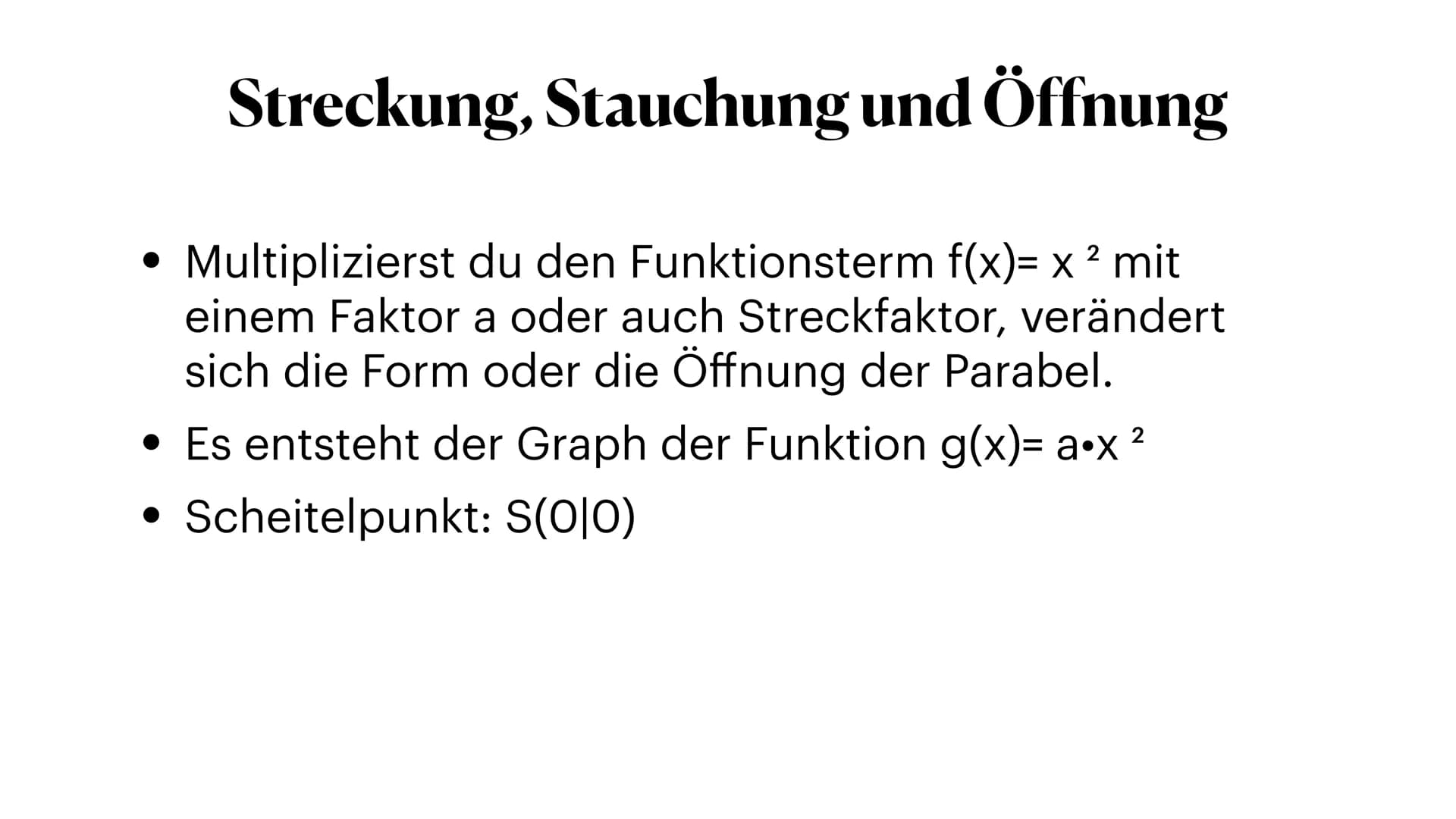 -6
g
h
i
4
3
2
A
-5 verschieben, Stauchen und strecken 5
-1
1
Parabeln
-2
-3
k
X
6 Normalparabel
• Die Formel für die Normalparabel
2
ist f(