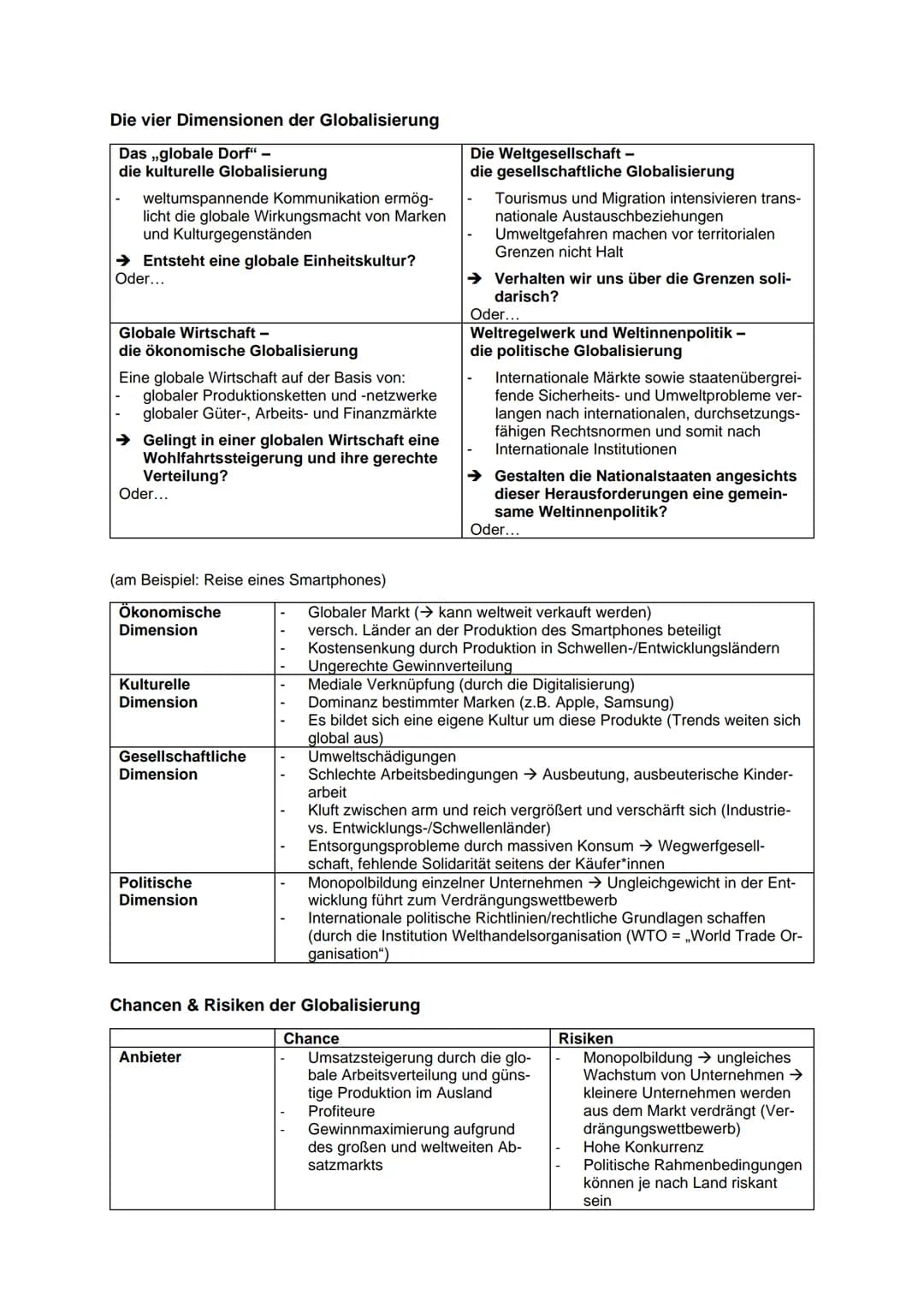 Die vier Dimensionen der Globalisierung
Das ,,globale Dorf" -
die kulturelle Globalisierung
weltumspannende Kommunikation ermög-
licht die g