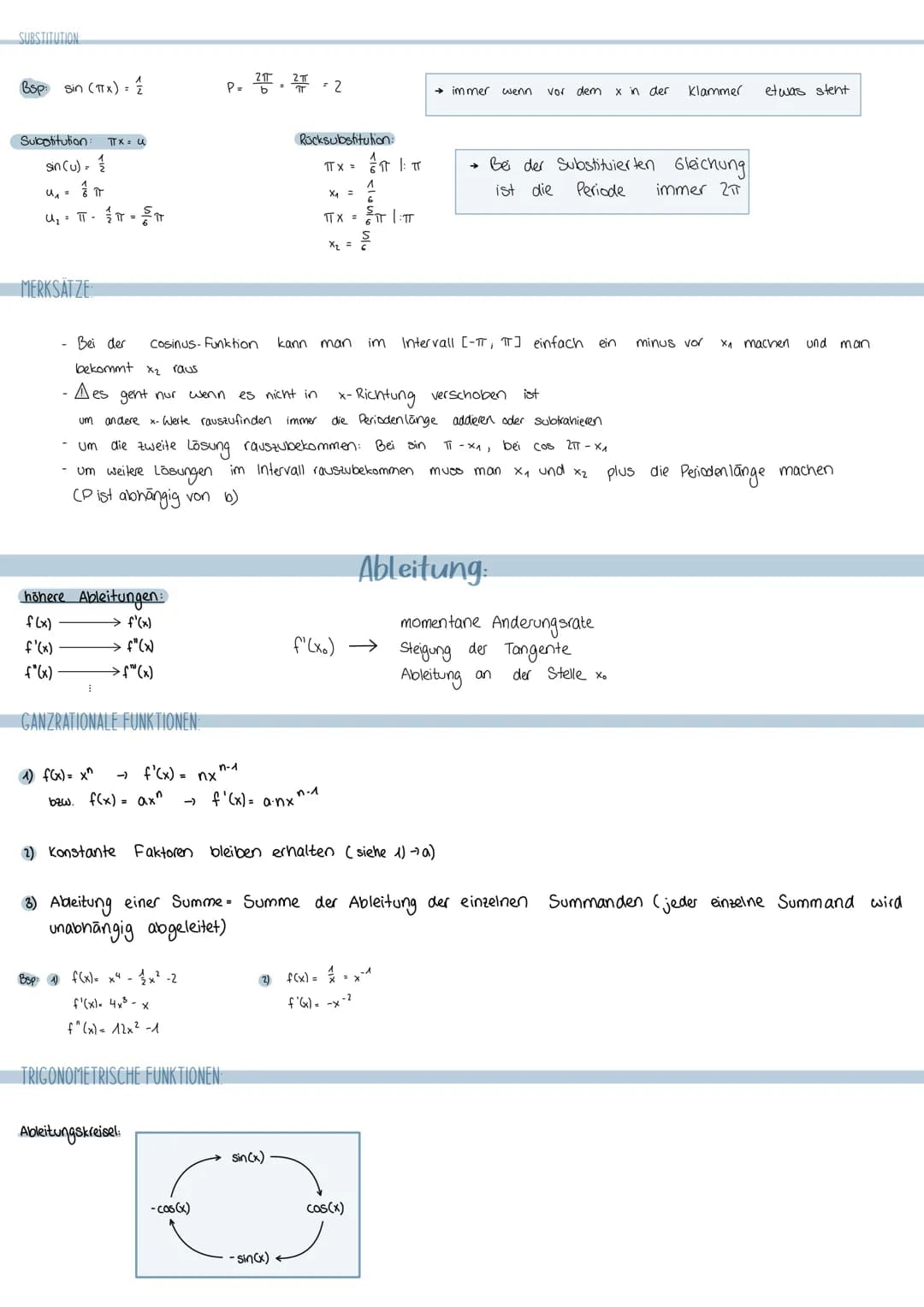 ALLGEMEINE FUNKTION:
Sin-Funktion:
b:
cos-Funktion: f(x) = cos(x)
TRANSFORMATIONEN:
f(x) = sin (x)
f(x)= a.sin (b(x-c)) + d
f(x)= a.cos(b(x-