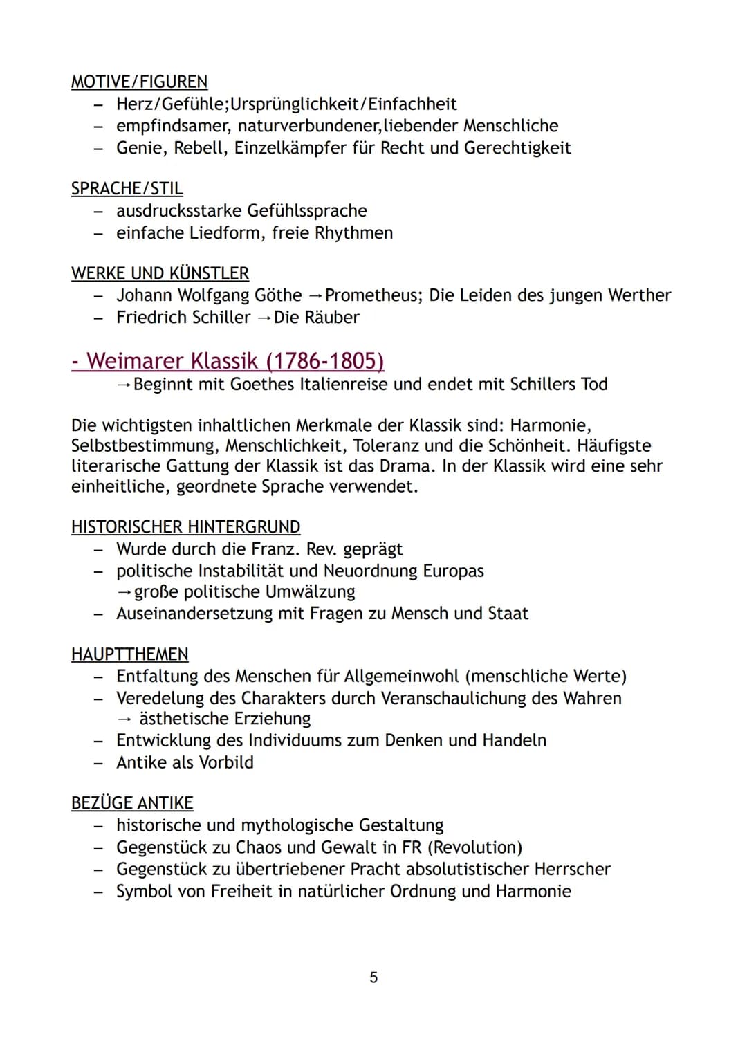 Inhalt
1. Epochen
- Aufklärung
Sturm und Drang
Weimarer Klassik
Romantik
Vormärz
- Realismus
Expressionismus
Moderne
Literatur nach 1945
- L