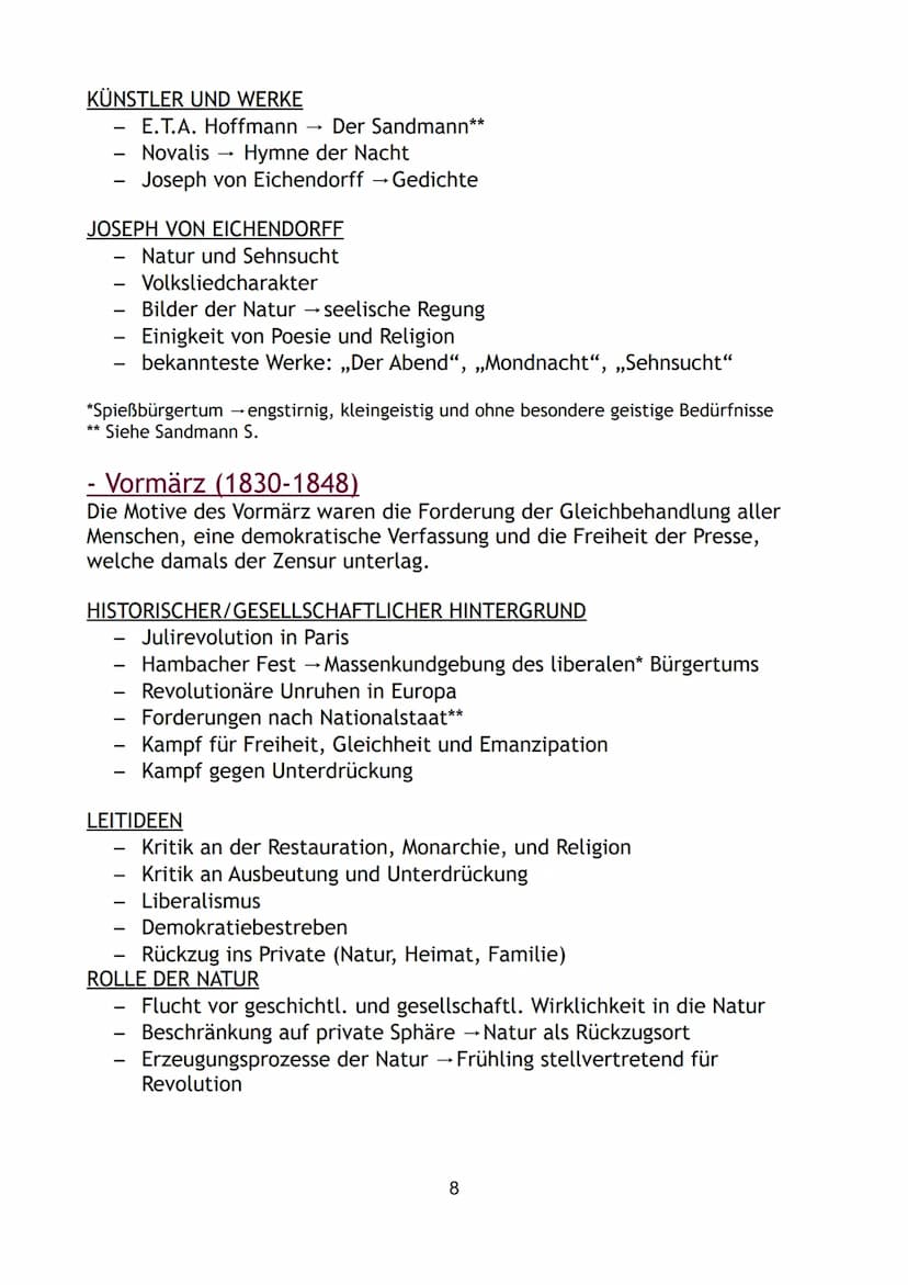 Inhalt
1. Epochen
- Aufklärung
Sturm und Drang
Weimarer Klassik
Romantik
Vormärz
- Realismus
Expressionismus
Moderne
Literatur nach 1945
- L