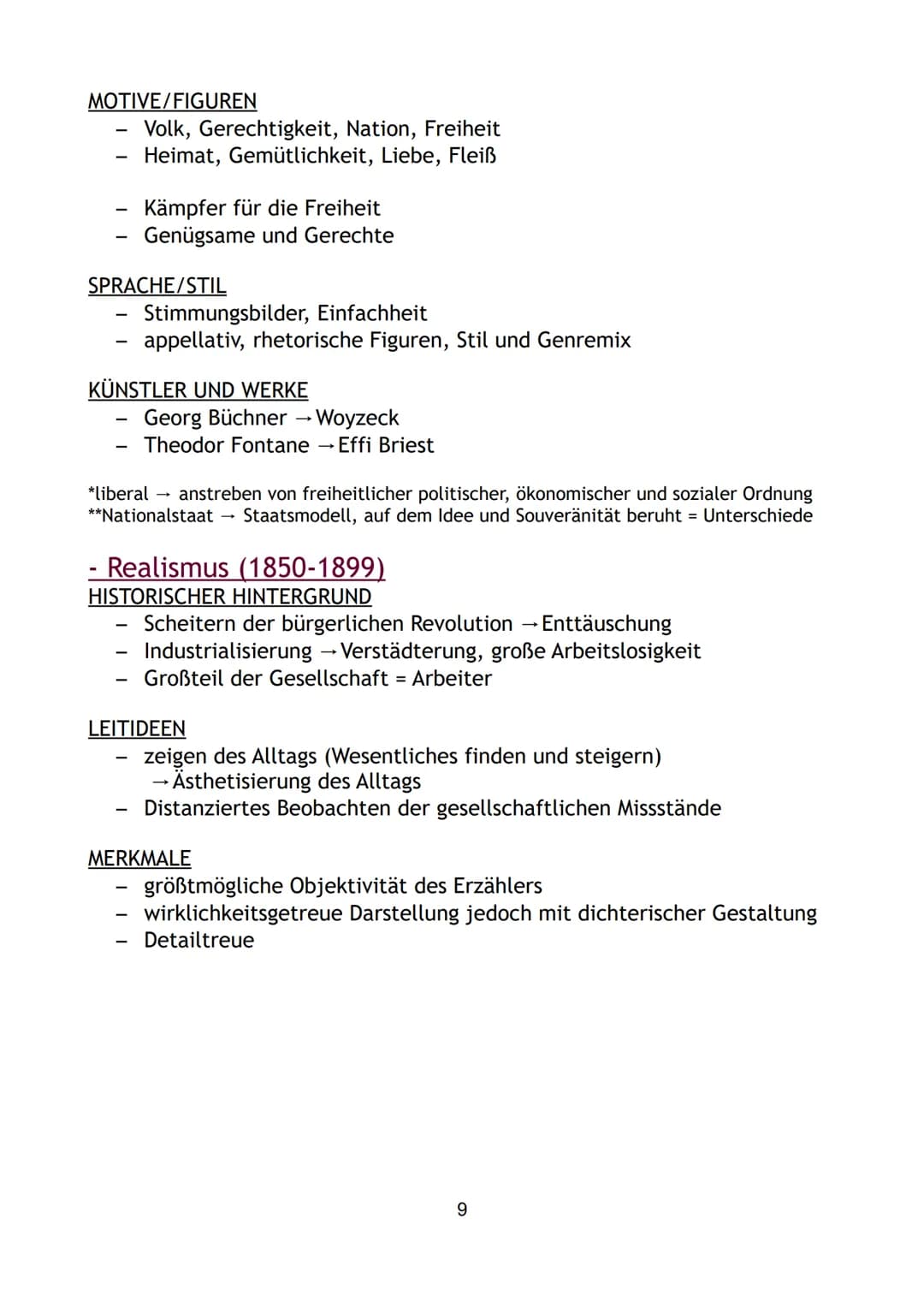 Inhalt
1. Epochen
- Aufklärung
Sturm und Drang
Weimarer Klassik
Romantik
Vormärz
- Realismus
Expressionismus
Moderne
Literatur nach 1945
- L