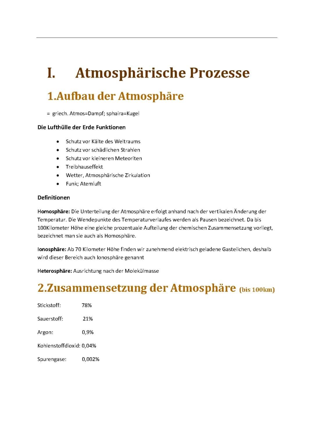 Athmosphäre und Klima