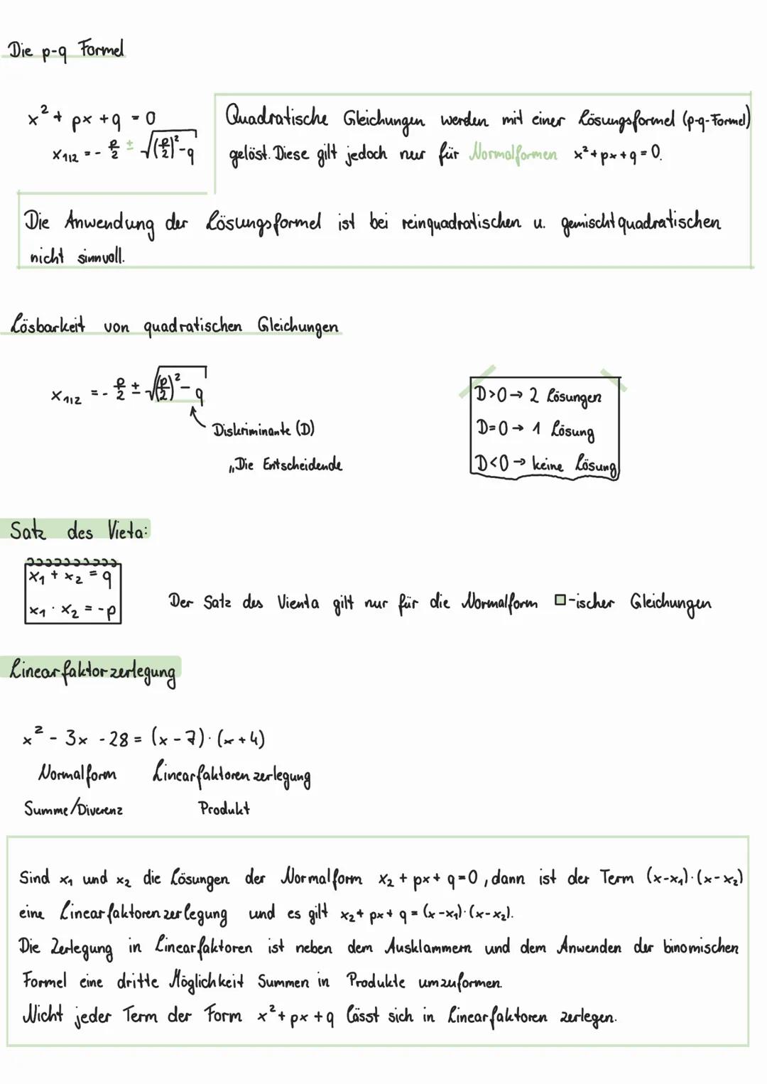 # Quadratische Geichungen

Einführung

Erinnerung: Lineare Gleichungen werden immer durch umstellen gelöst.

quadratische Gleichungen

allge