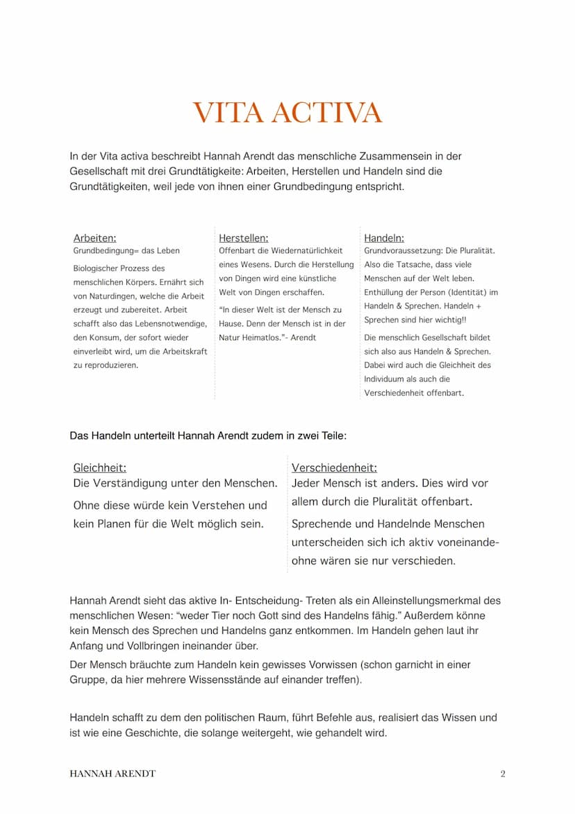 Hand- Out: ,,Hannah Arendt"
Jessica, Nico & Katharina
18.09.2020
HANNAH ARENDT
Wer war Hannah Arendt:
Hannah Arendt beschäftigte sich schon 