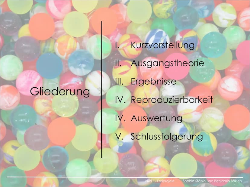  Bericht: NwT1-Freiprojekt
zum Thema Flummis und ihre Sprungkraft
Sophia Stähle
Benjamin Böklen
Klasse 10
Sindelfingen, den 27.12.2018
1 Abs