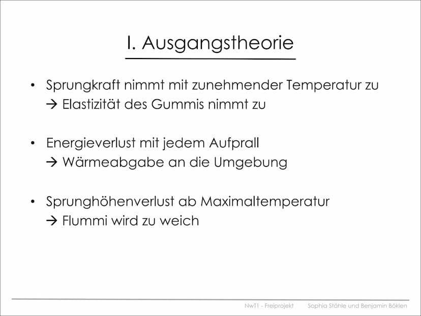  Bericht: NwT1-Freiprojekt
zum Thema Flummis und ihre Sprungkraft
Sophia Stähle
Benjamin Böklen
Klasse 10
Sindelfingen, den 27.12.2018
1 Abs
