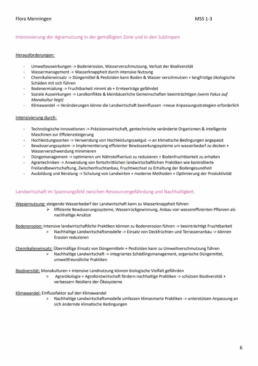 Flora Menningen
Erdkunde LK Abitur Vorbereitung
1. Lebensräume und deren naturbedingte sowie anthropogen bedingte Gefährdung
Im Fokus dieses