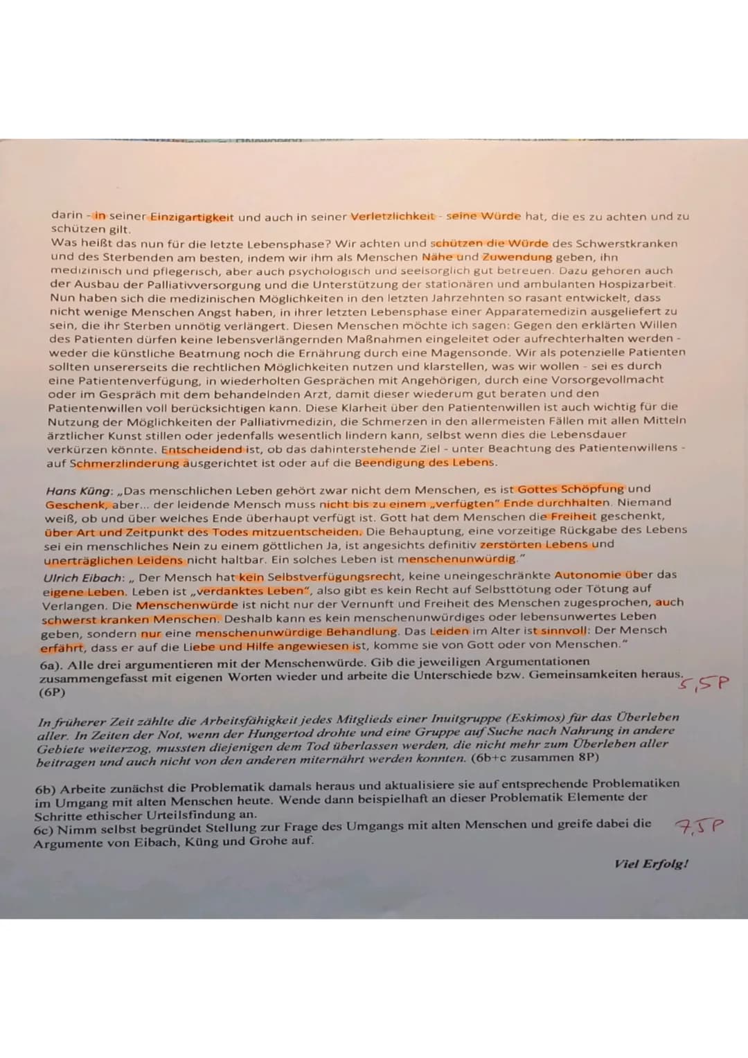 Klassenart
Note: 1-2
ose
1. Definiere den Begriff Ethik (0,5P)
Ethik ist die Wissenschaft der Moral und die Frage nach dem rechten Tuin.
Pun