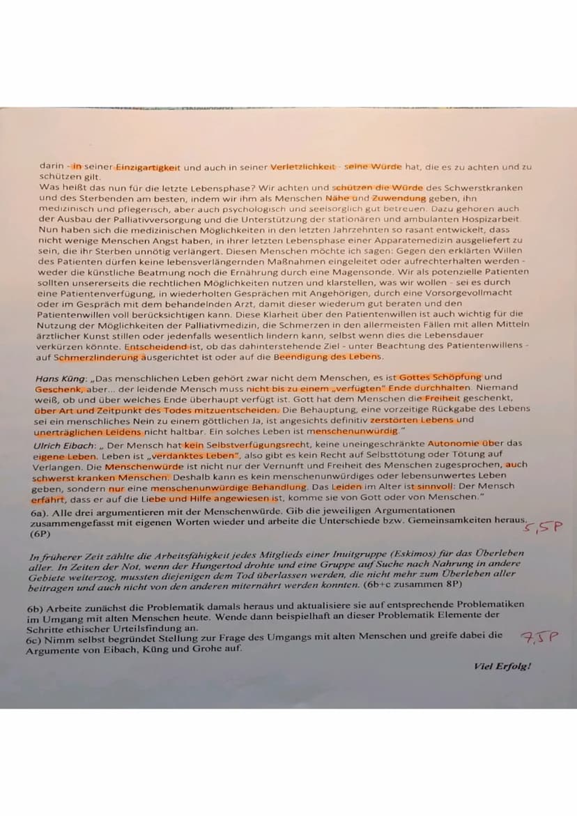 Klassenart
Note: 1-2
ose
1. Definiere den Begriff Ethik (0,5P)
Ethik ist die Wissenschaft der Moral und die Frage nach dem rechten Tuin.
Pun