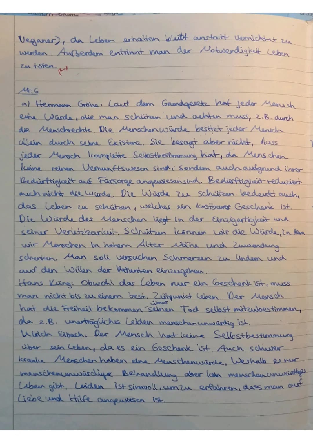 Klassenart
Note: 1-2
ose
1. Definiere den Begriff Ethik (0,5P)
Ethik ist die Wissenschaft der Moral und die Frage nach dem rechten Tuin.
Pun