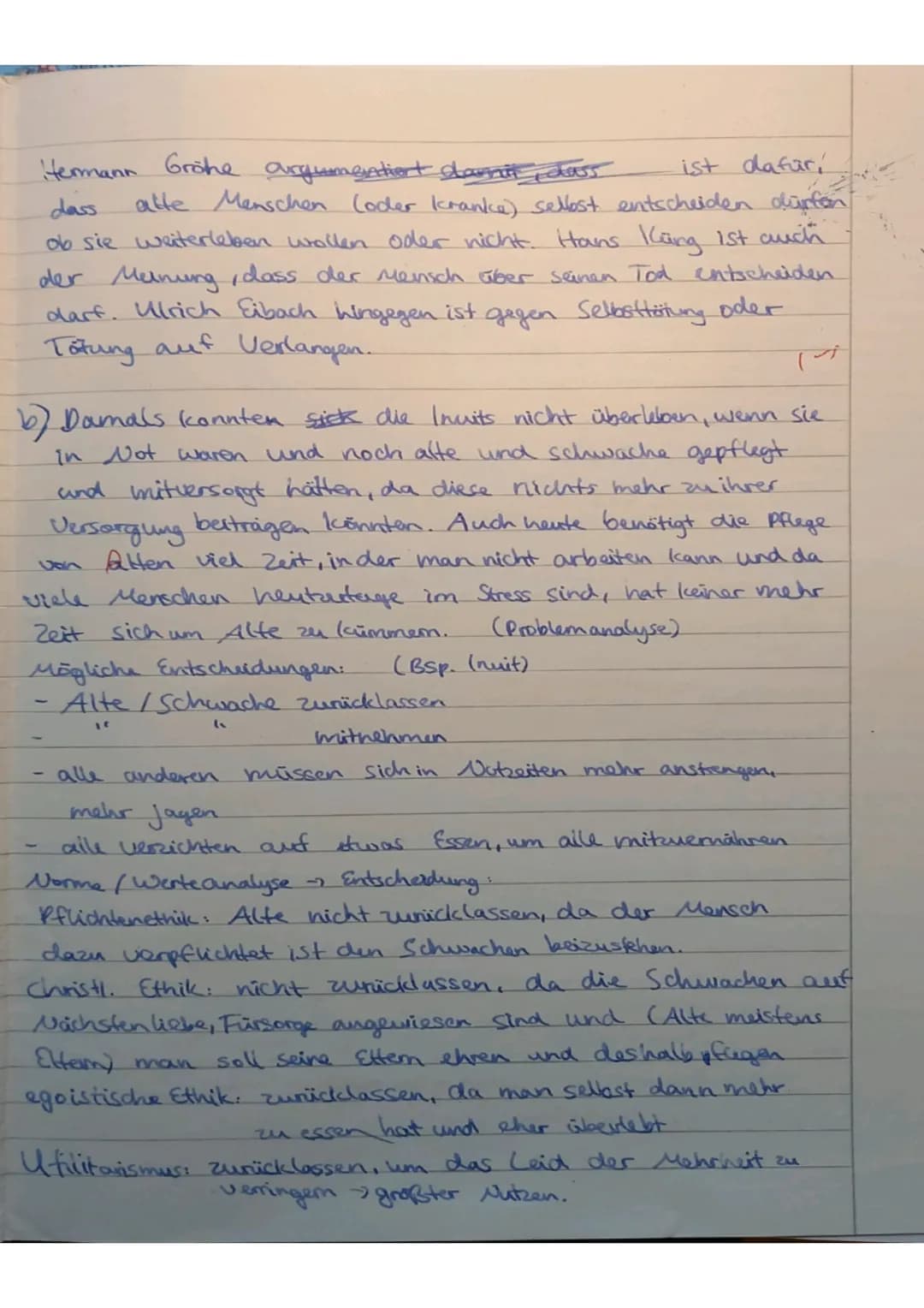 Klassenart
Note: 1-2
ose
1. Definiere den Begriff Ethik (0,5P)
Ethik ist die Wissenschaft der Moral und die Frage nach dem rechten Tuin.
Pun