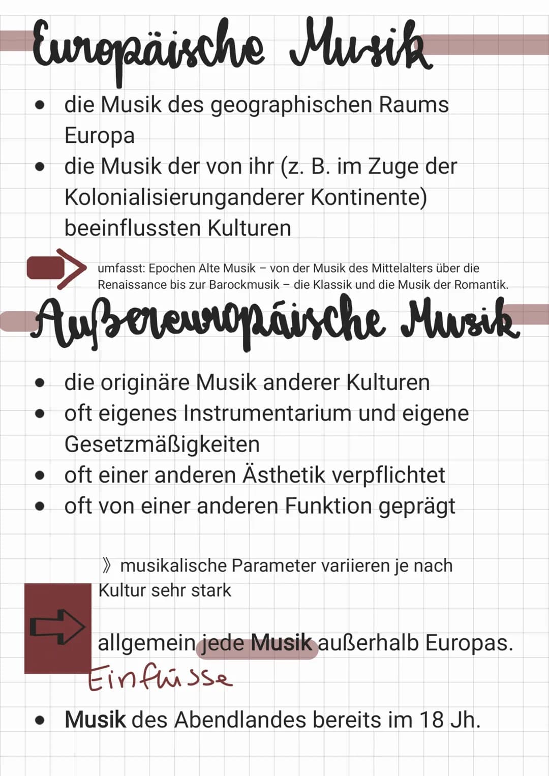 Europäische Musik
• die Musik des geographischen Raums
Europa
• die Musik der von ihr (z. B. im Zuge der
Kolonialisierunganderer Kontinente)