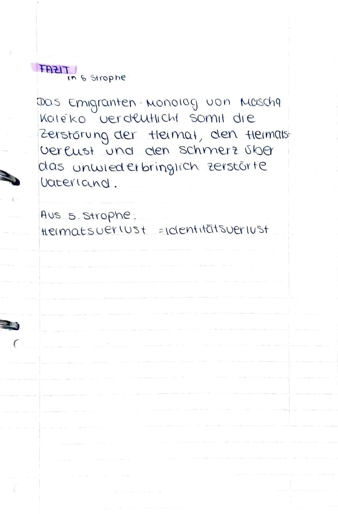 r
(
masha
intertextuellen Bezoge:
1. Strophe
kalékolemigranten-
monolo g ( 1 9 4 5 )
Kaléko bezieht sich auf theinrich tleine, dieser
immigr