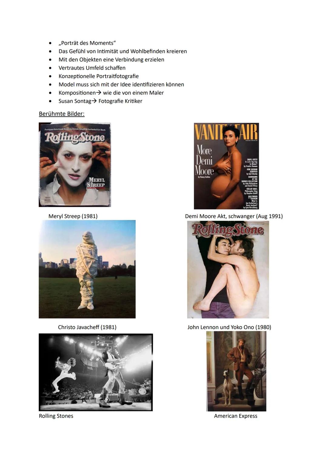 # Annie Leibovitz

Biografie:

- Geboren am 2. Oktober 1949 in Waterbury in Connecticut1967→ Anfang
- Wollte eigentlich Kunstlehrer werden
-