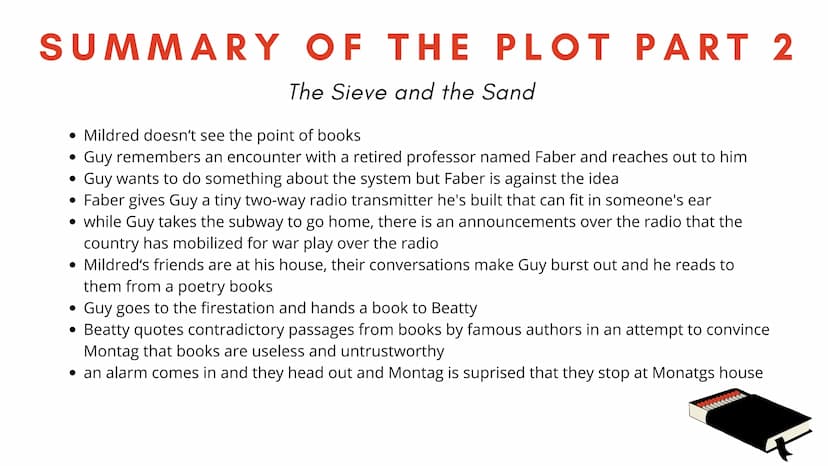 FAHRENHEIT
451
PRESENTATION ON
DYSTOPIA
FAHRENHEIT
451 SUMMARY OF THE PLOT PART 1
The Heart and the Salamander
• Guy on his way home from th