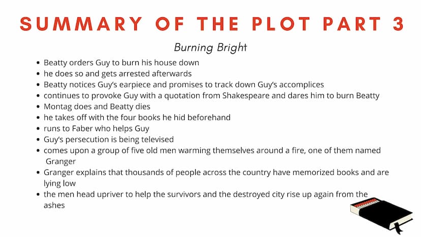 FAHRENHEIT
451
PRESENTATION ON
DYSTOPIA
FAHRENHEIT
451 SUMMARY OF THE PLOT PART 1
The Heart and the Salamander
• Guy on his way home from th