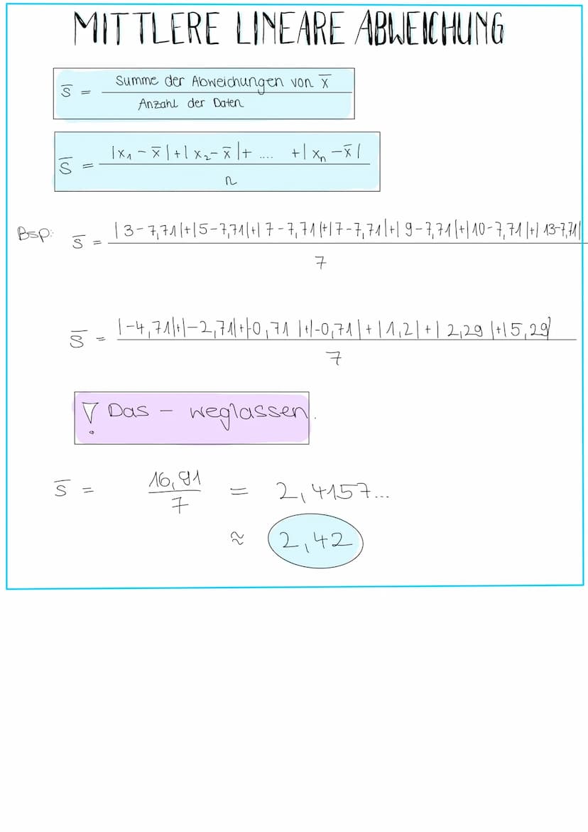 X-ARITHMETISCHES MITTEL (MITTELWERT / DURCHSCHNITT)
Summe aller Werte (Daten)
Anzahl der Werte (Daten)
Bsp.: X= 5102 + 3·20 +2·100
ΛΟ
510 + 