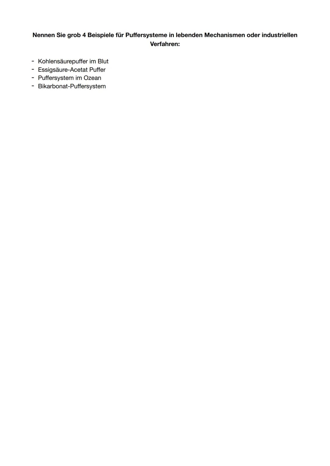 Puffersysteme
Was ist ein Puffer in der Chemie?
Puffer sind Stoffgemische, die auch bei verschiedenen äußeren Einwirkungen (Zugabe größerer

