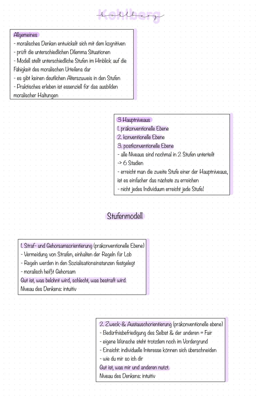hollberg
Allgemeines
- moralisches Denken entwickelt sich mit dem kognitiven
- prüft die unterschiedlichen Dilemma Situationen
Modell stellt