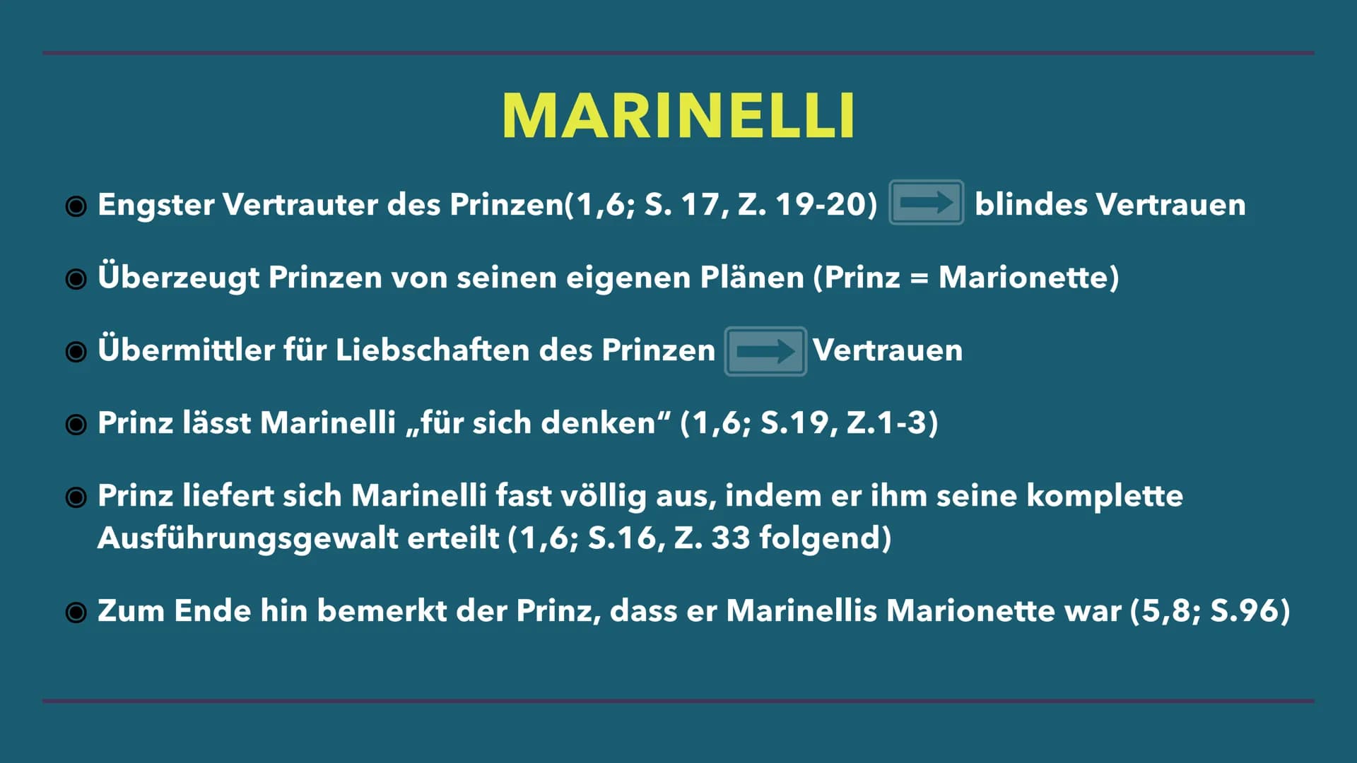 PRINZ HETTORE GONZAGA
Charakterisierung
Arne, Greta, Linda STAND STAND
O Prinz: -> Teil des Adels
● Höchste Stellung im Drama
● Steht über d