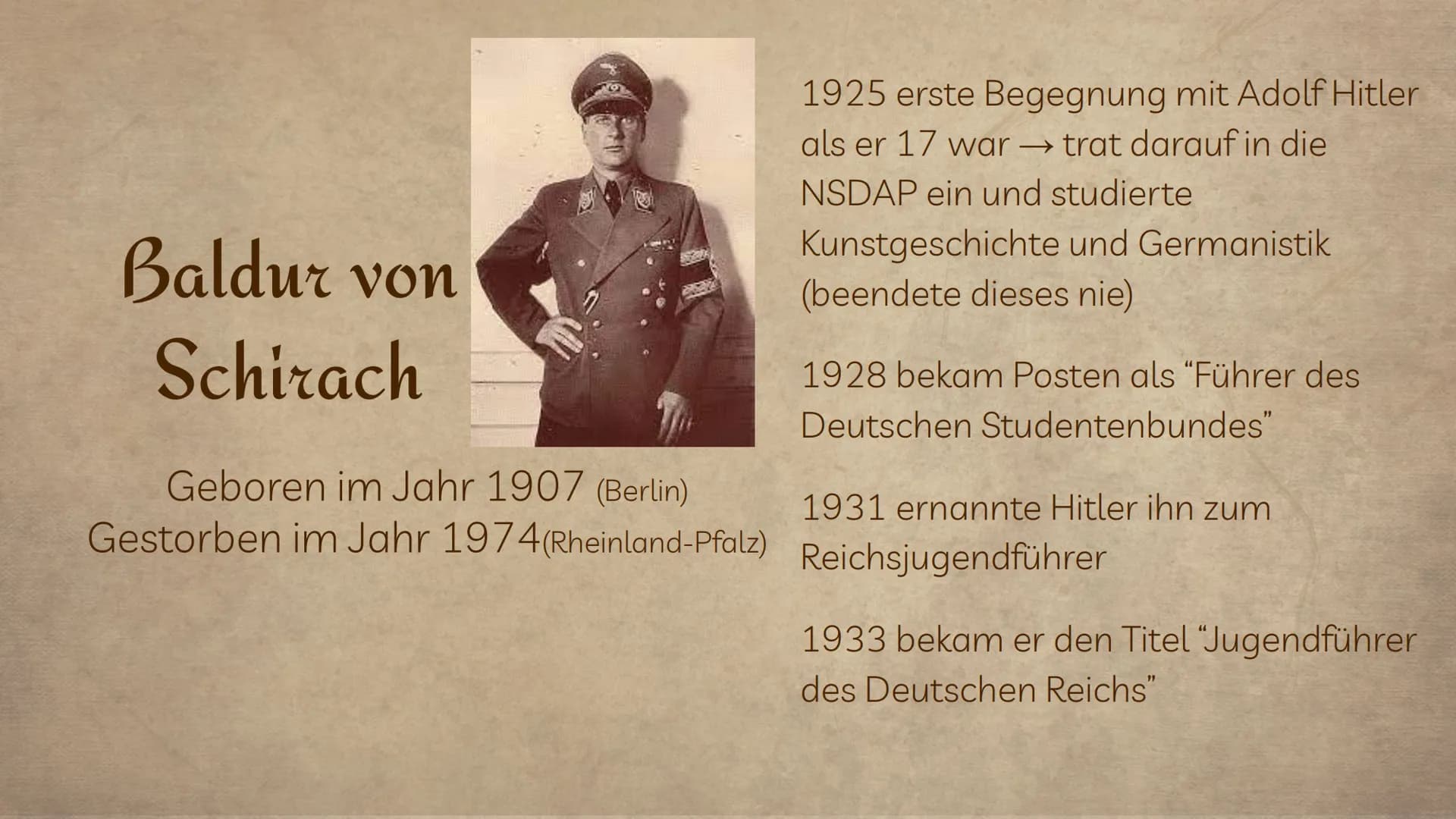 Hitler-Jugend &
Bund-Deutscher-Mädchen
von Jana, Lea, Sarah, Joline, Fabienne und
Johanna 11
Der
01
02 BDM und HJ
Reichsjugendführer
2
+4
D
