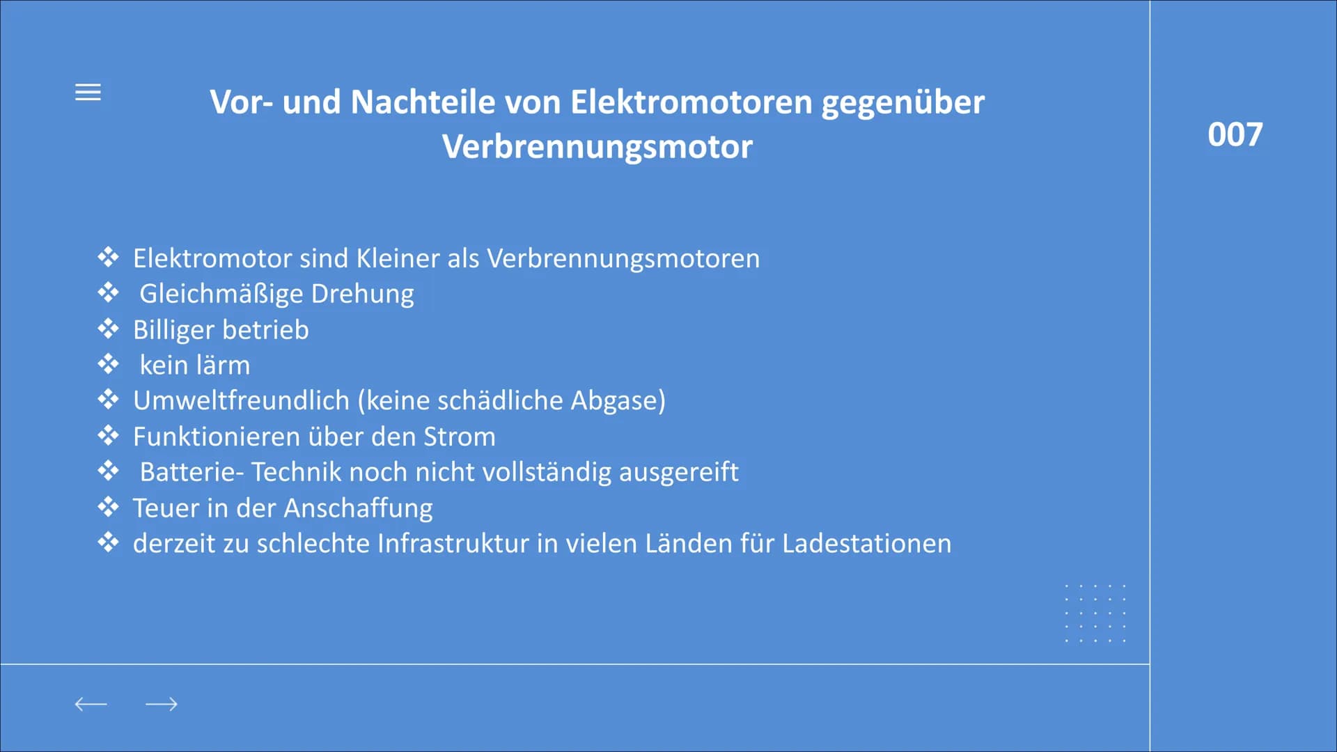 DER
ELEKTROMOTOR
BY AYA & Natalie
DOCE
001 |||
GLIEDERUNG
Was ist ein Elektromotor?
Unterschied zwischen wechsel- und Gleichstrom
Aufbau von
