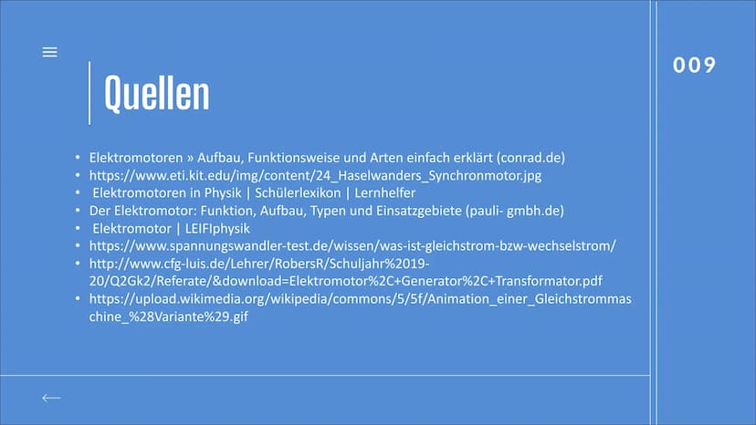 DER
ELEKTROMOTOR
BY AYA & Natalie
DOCE
001 |||
GLIEDERUNG
Was ist ein Elektromotor?
Unterschied zwischen wechsel- und Gleichstrom
Aufbau von