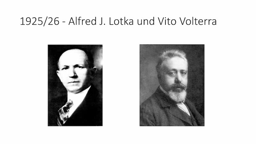 Lotka-Volterra-Regeln 1925/26 - Alfred J. Lotka und Vito Volterra Räuber-Beute-Beziehung
Weniger Füchse
• weniger Nahrung für
die Füchse
• H