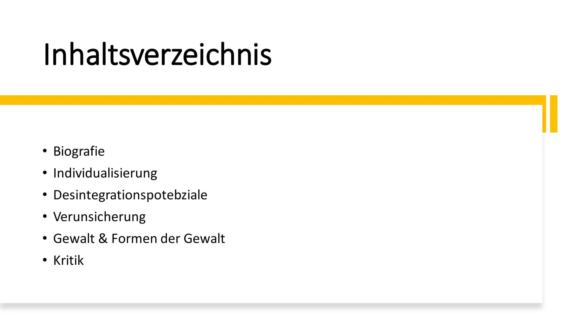 Wilhelm
Heitmeyer Inhaltsverzeichnis
●
●
●
●
Biografie
Individualisierung
Desintegrationspotebziale
Verunsicherung
Gewalt & Formen der Gewal