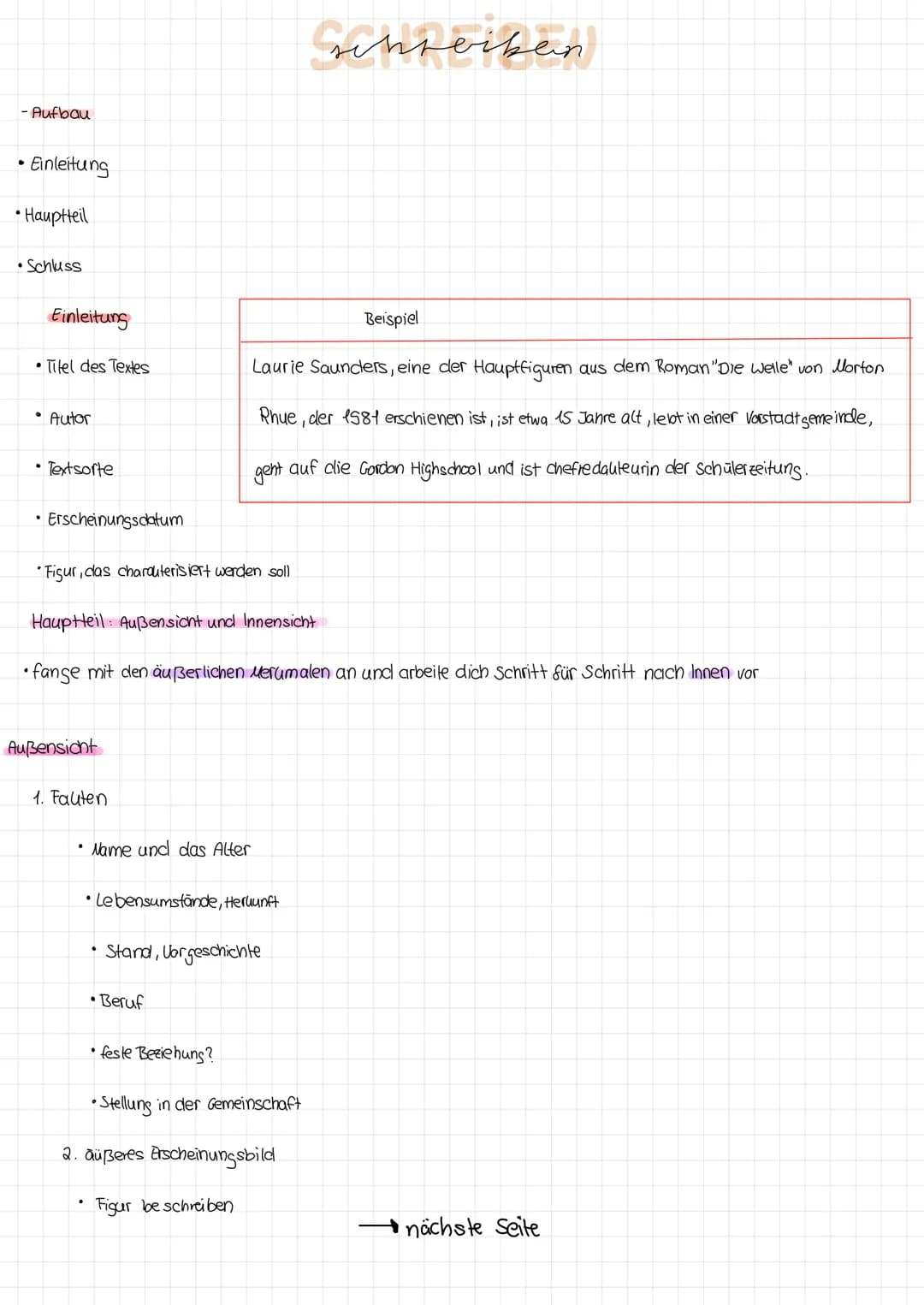 - Unterscheide zwischen
•Direute Charakterisierung
• Indireute Charakterisierung.
Was ist eine charakterisierung?
Bei einer Charakterisierun