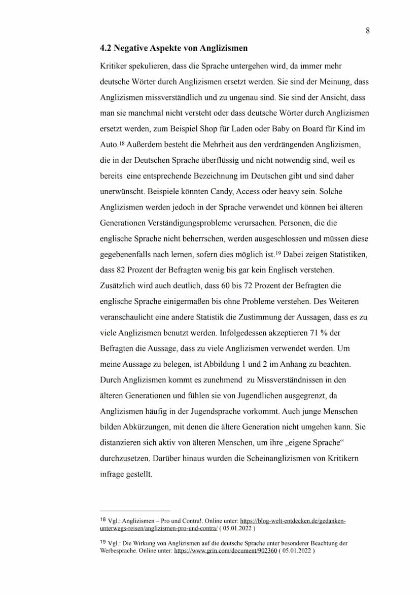 1. Einleitung
1
Anglizismen begegnen im Alltag immer wieder. Sei es in der Schule, in
alltäglichen Gesprächen oder in den Medien. Auch wenn 