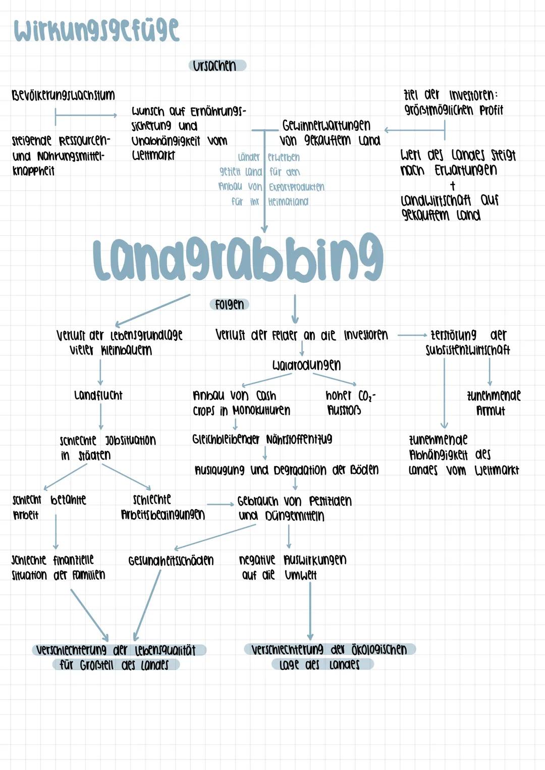 Wirkungsgefüge
Bevölkerungswachstum
Steigende Ressourcen-
und Nahrungsmittel-
knappheit
Verlust der Lebensgrundlage
vieler Kleinbauern
Landf